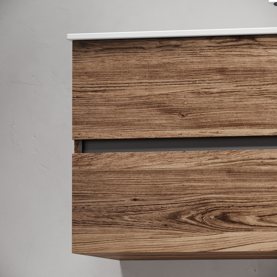 Тумба подвесная с раковиной-столешницей Sancos Urban 90 см UR90ECH, дуб чарльстон (раковина Element CN7002) - фото 6