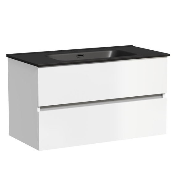 Тумба подвесная с раковиной-столешницей Sancos Urban 90 см UR90W (раковина Element CN7002MB) - фото 3