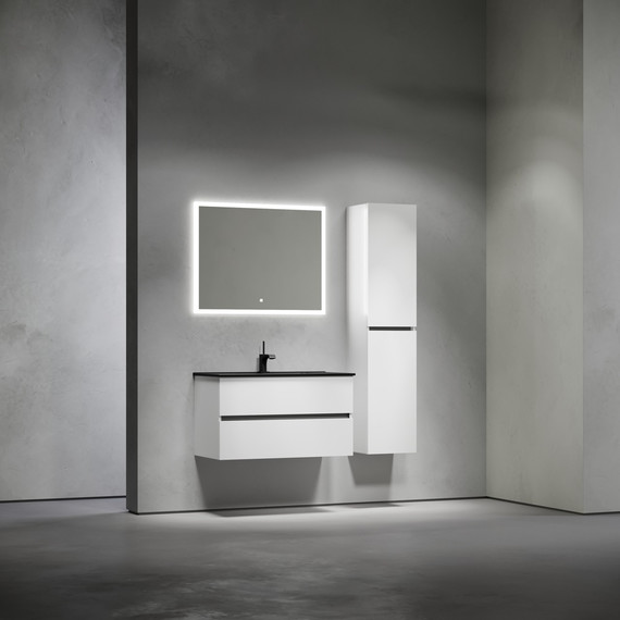 Тумба подвесная с раковиной-столешницей Sancos Urban 90 см UR90W (раковина Element CN7002MB) - фото 10