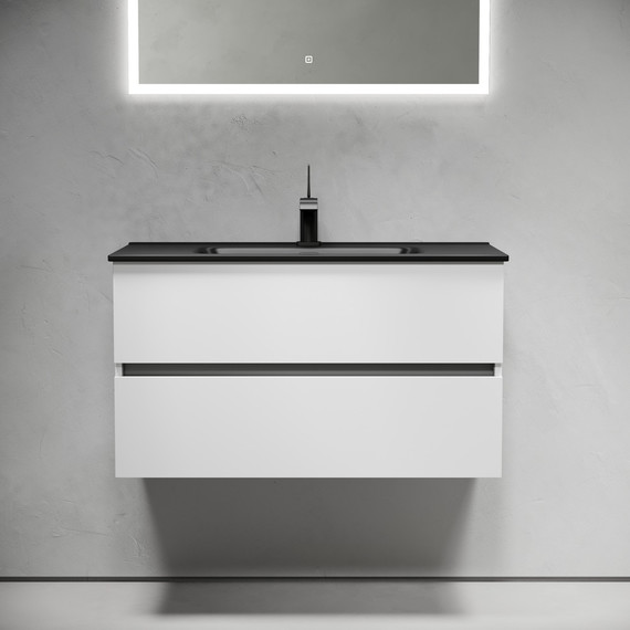 Тумба подвесная с раковиной-столешницей Sancos Urban 90 см UR90W (раковина Element CN7002MB) - фото 2