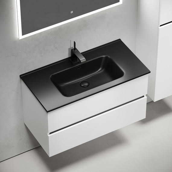 Тумба подвесная с раковиной-столешницей Sancos Urban 90 см UR90W (раковина Element CN7002MB) - фото 5