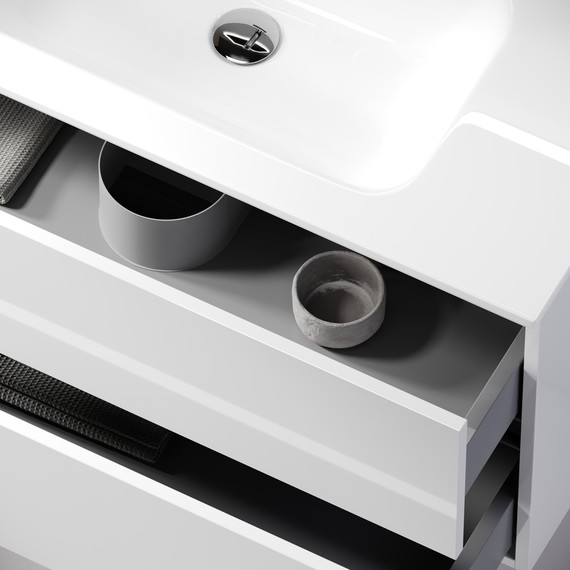 Тумба подвесная с раковиной-столешницей Sancos Urban 90 см UR90W (раковина Element CN7002) - фото 7