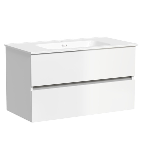 Тумба подвесная с раковиной-столешницей Sancos Urban 90 см UR90W (раковина Element CN7002) - фото 2