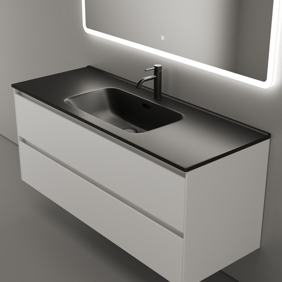 Тумба подвесная с раковиной-столешницей Sancos Cento 120 см CN120-1W (раковина Element CN7006MB) - фото 4