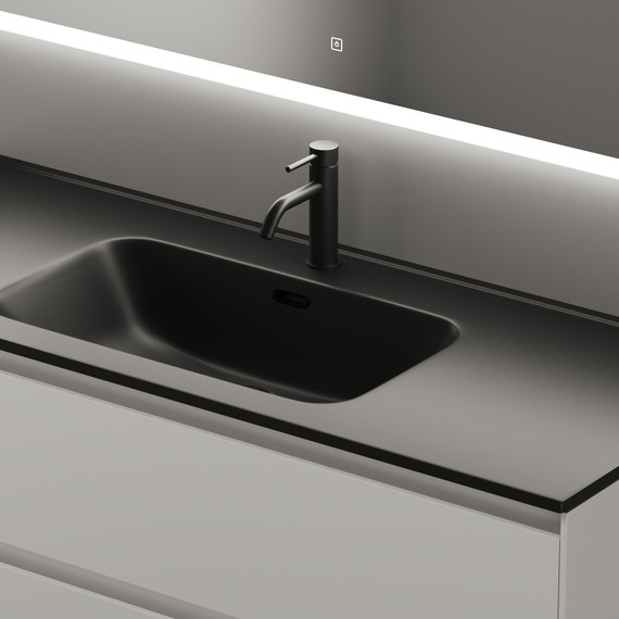 Тумба подвесная с раковиной-столешницей Sancos Cento 120 см CN120-1W (раковина Element CN7006MB) - фото 6