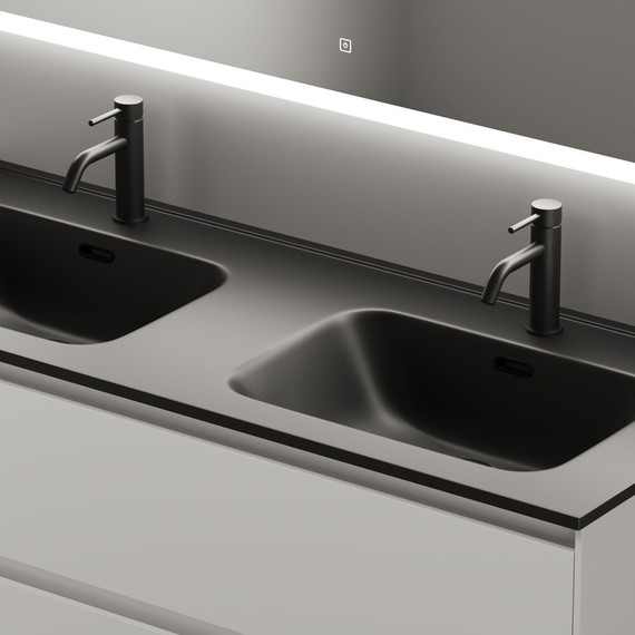 Тумба подвесная с раковиной Sancos Cento 120 см CN120-2W (раковина Element CN7004MB) - фото 3