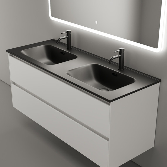 Тумба подвесная с раковиной Sancos Cento 120 см CN120-2W (раковина Element CN7004MB) - фото 5