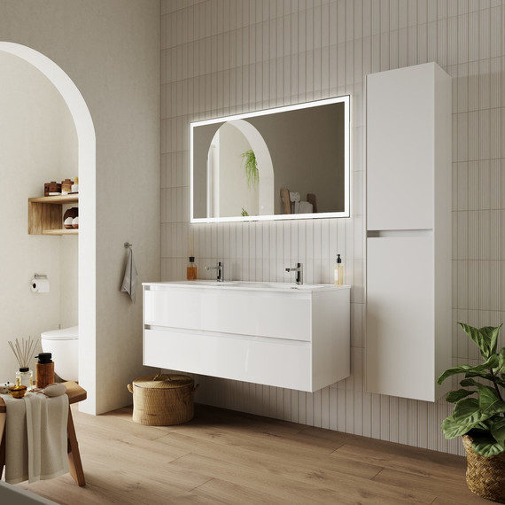 Тумба подвесная с раковиной Sancos Cento 120 см CN120-2W (раковина Element CN7004) - фото 4