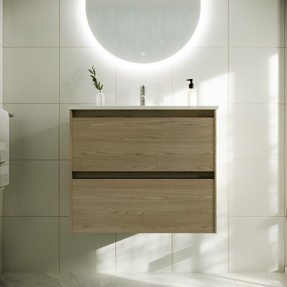 Тумба подвесная с раковиной Sancos Cento 60 см CN60KE, карпатская ель - фото 3