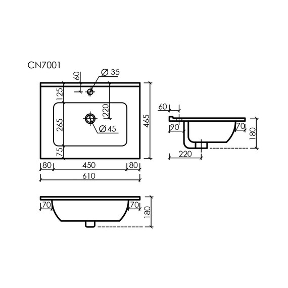 Тумба подвесная с раковиной Sancos Cento 60 см CN60W (раковина Element CN7001MB) - фото, картинка 7 Тумба подвесная с раковиной Sancos Cento 60 см CN60W (раковина Element CN7001MB) - фото 7