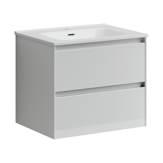 Тумба подвесная с раковиной Sancos Cento 60 см CN60W (раковина Element CN7001) - фото, картинка  Тумба подвесная с раковиной Sancos Cento 60 см CN60W (раковина Element CN7001) - фото