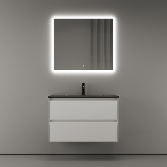 Тумба подвесная с раковиной-столешницей Sancos Cento 80 см CN80W (раковина Element CN7005MB) - фото 6