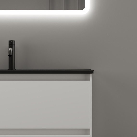 Тумба подвесная с раковиной-столешницей Sancos Cento 80 см CN80W (раковина Element CN7005MB) - фото 4