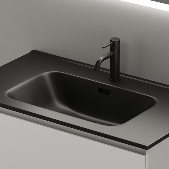 Тумба подвесная с раковиной-столешницей Sancos Cento 80 см CN80W (раковина Element CN7005MB) - фото 5