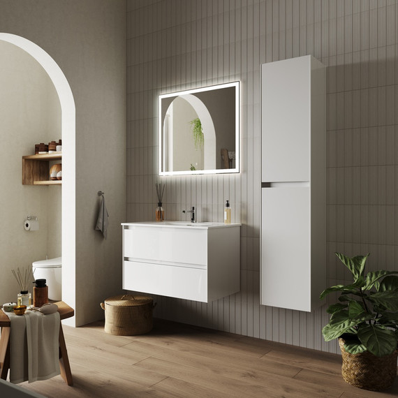 Тумба подвесная с раковиной-столешницей Sancos Cento 80 см CN80W (раковина Element CN7005) - фото 5