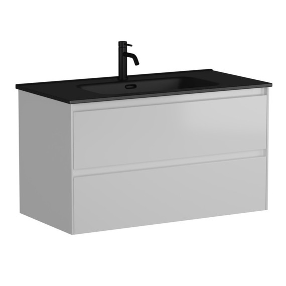 Тумба подвесная с раковиной-столешницей Sancos Cento 90 см CN90W (раковина Element CN7002MB) - фото 