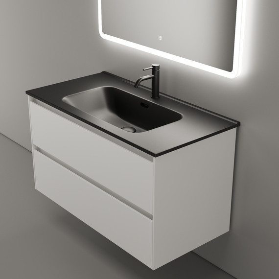 Тумба подвесная с раковиной-столешницей Sancos Cento 90 см CN90W (раковина Element CN7002MB) - фото 4