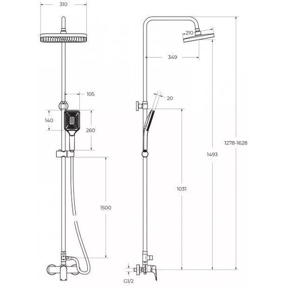 Набор 2 в 1: Душевое ограждение BelBagno (85-100)х(85-100) см UNIQUE-A-2-85/100-C-Cr + Душевая стойка BelBagno DUE-DOCM-CRM - фото, картинка 10 Набор 2 в 1: Душевое ограждение BelBagno (85-100)х(85-100) см UNIQUE-A-2-85/100-C-Cr + Душевая стойка BelBagno DUE-DOCM-CRM - фото 10