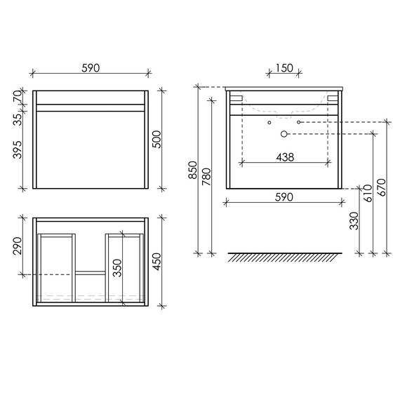 Тумба подвесная с раковиной Sancos Smart 60 см SM60E, дуб бардолино/белый - фото, картинка 7 Тумба подвесная с раковиной Sancos Smart 60 см SM60E, дуб бардолино/белый - фото 7