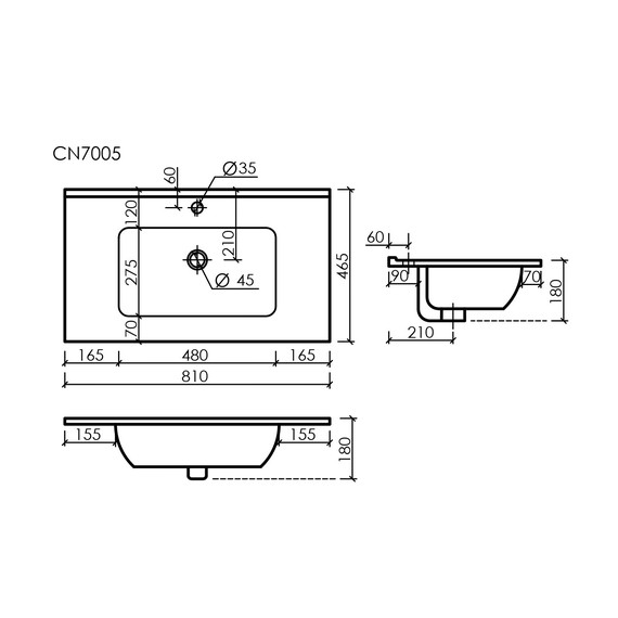 Тумба подвесная с раковиной-столешницей Sancos Smart 80 см SM80E, дуб бардолино/белый - фото 6