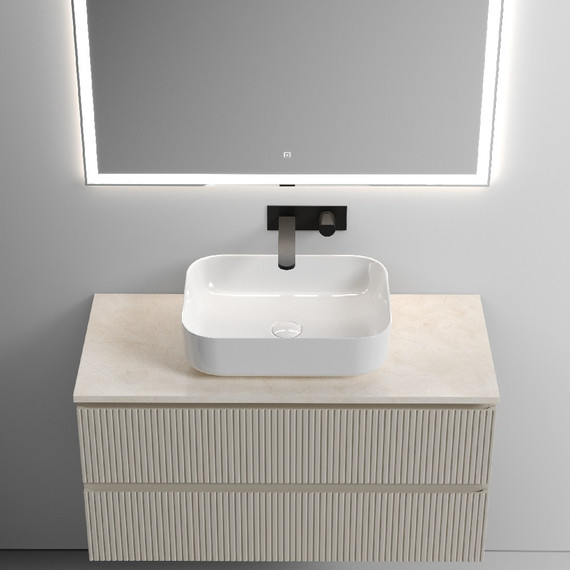 Тумба подвесная с раковиной Sancos Snob T 100 см SNT100CE, Beige Soft (раковина Element CN6011, столешница TT100A2) - фото 5