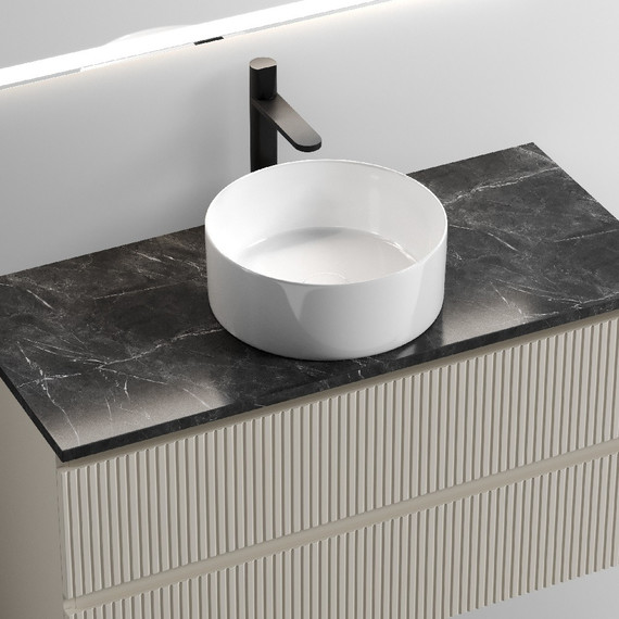 Тумба подвесная с раковиной Sancos Snob T 100 см SNT100CE, Beige Soft (раковина Element CN6032, столешница TT100A1X) - фото 4