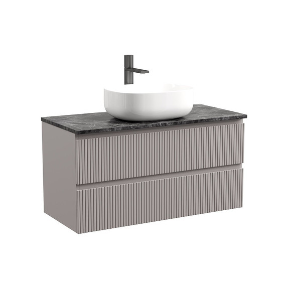 Тумба подвесная с раковиной Sancos Snob T 100 см SNT100SM, Doha Soft (раковина Element  CN6018, столешница TT100A1X) - фото 