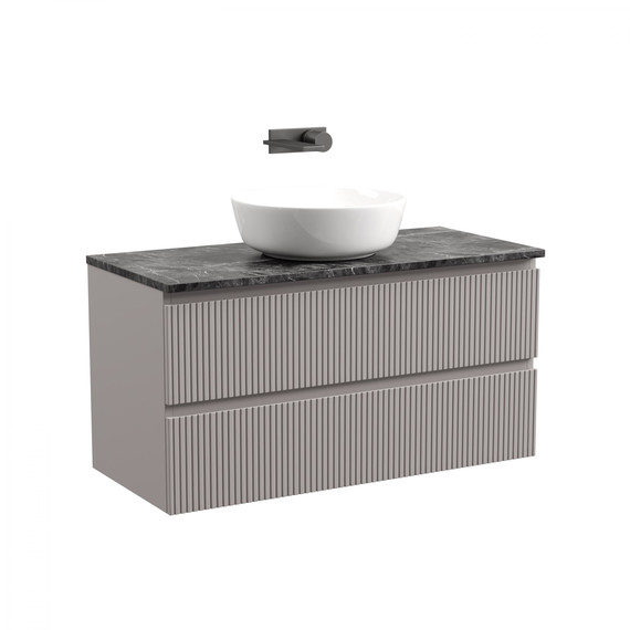 Тумба подвесная с раковиной Sancos Snob T 100 см SNT100SM, Doha Soft (раковина Element CN6013, столешница TT100A1) - фото 