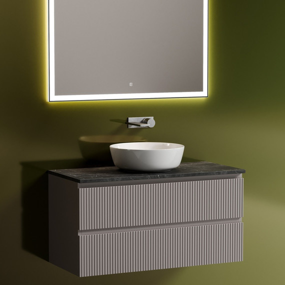 Тумба подвесная с раковиной Sancos Snob T 100 см SNT100SM, Doha Soft (раковина Element CN6013, столешница TT100A1) - фото 9