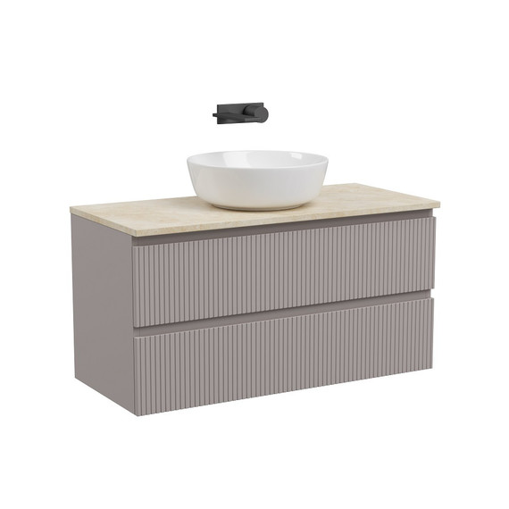 Тумба подвесная с раковиной Sancos Snob T 100 см SNT100SM, Doha Soft (раковина Element  CN6013, столешница TT100A2) - фото 