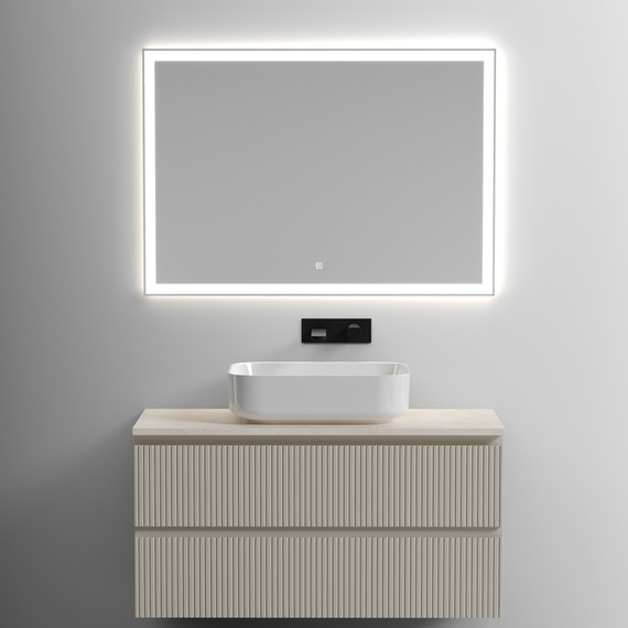 Тумба подвесная с раковиной Sancos Snob T 100 см SNT100W, Bianco (раковина Element CN5025, столешница TT100A2) - фото 10