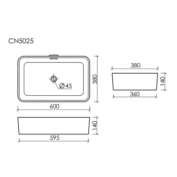 Тумба подвесная с раковиной Sancos Snob T 100 см SNT100W, Bianco (раковина Element CN5025, столешница TT100A2) - фото 11