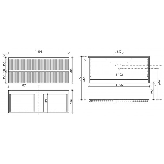 Тумба подвесная с раковиной Sancos Snob T 120 см SNT120W, Bianco - фото 11