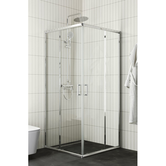 Набор 2 в 1: Душевое ограждение BelBagno (85-100)х(85-100) см UNIQUE-A-2-85/100-C-Cr + Душевая стойка BelBagno UNIQUE-VSCM-CRM - фото, картинка 2 Набор 2 в 1: Душевое ограждение BelBagno (85-100)х(85-100) см UNIQUE-A-2-85/100-C-Cr + Душевая стойка BelBagno UNIQUE-VSCM-CRM - фото 2