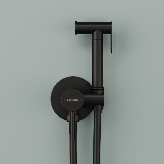 Набор для гигиенического душа Sancos Start SC1001MB, чёрный матовый (со скрытой частью) - фото 2