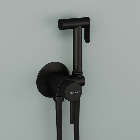 Набор для гигиенического душа Sancos Start SC1001MB, чёрный матовый (со скрытой частью) - фото 4