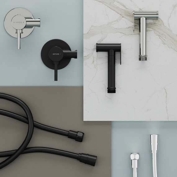 Набор для гигиенического душа Sancos Start SC1001MB, чёрный матовый (со скрытой частью) - фото 7