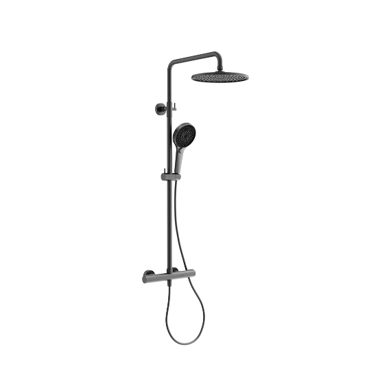 Душевая стойка с термостатом Sancos Etna SC9007GG, вороненая сталь - фото 