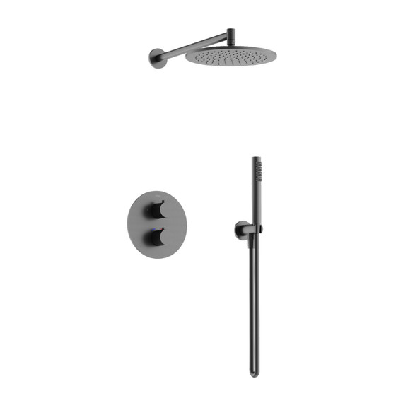 Душевая система для душа с термостатом Sancos Etna SC9010GG, вороненая сталь - фото 