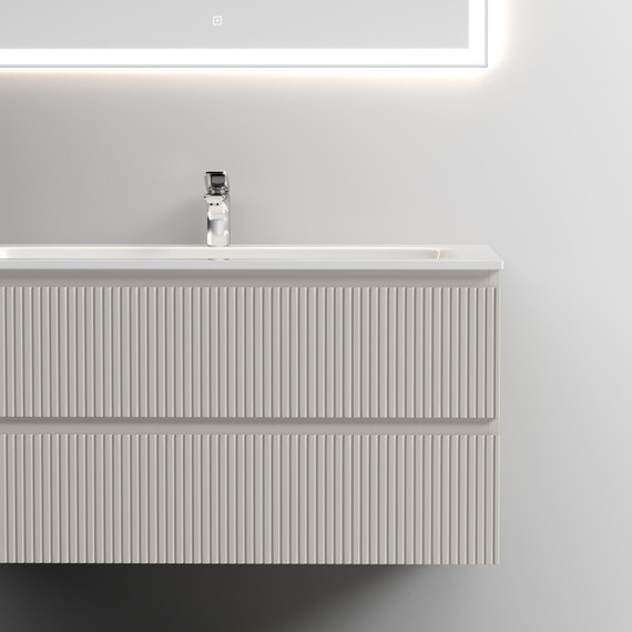 Тумба подвесная с раковиной-столешницей Sancos Snob T 100 см SNT100LCE L, Beige Soft (раковина Grace CN7014) - фото 6