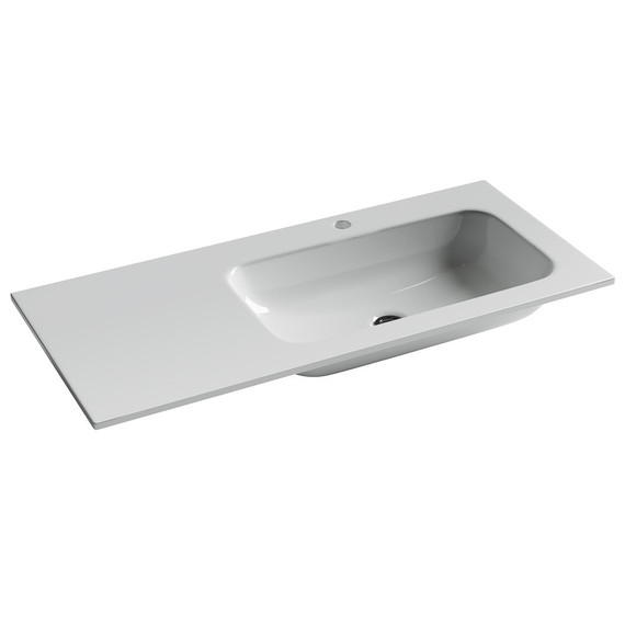 Тумба подвесная с раковиной-столешницей Sancos Snob T 100 см SNT100RCE R, Beige Soft (раковина Grace CN7015) - фото 2