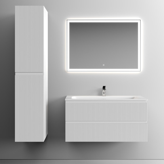 Тумба подвесная с раковиной Sancos Snob T 100 см SNT100W, Bianco (раковина Grace CN7013) - фото 7