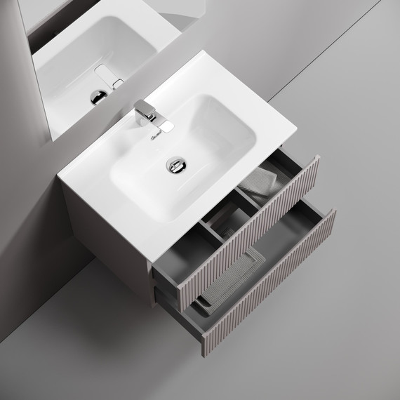 Тумба подвесная с раковиной-столешницей Sancos Snob T 70 см SNT70SM, Doha Soft (раковина Element CN7007) - фото, картинка 3 Тумба подвесная с раковиной-столешницей Sancos Snob T 70 см SNT70SM, Doha Soft (раковина Element CN7007) - фото 3