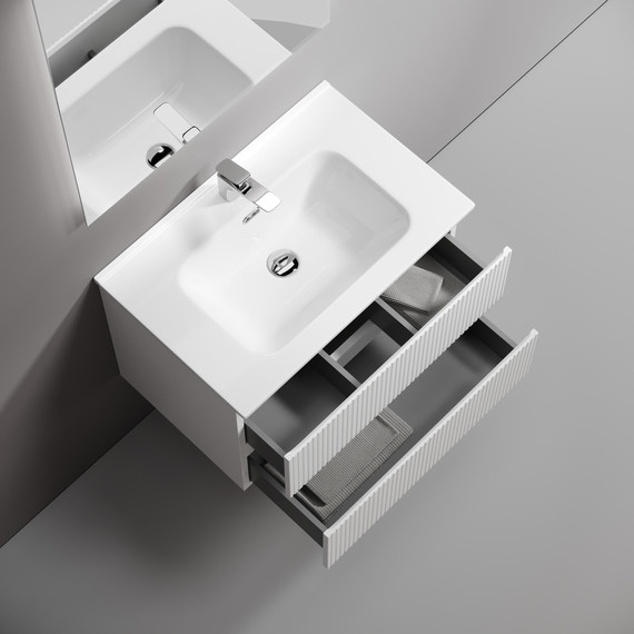 Тумба подвесная с раковиной-столешницей Sancos Snob T 70 см SNT70W, Bianco (раковина Element CN7007) - фото, картинка 3 Тумба подвесная с раковиной-столешницей Sancos Snob T 70 см SNT70W, Bianco (раковина Element CN7007) - фото 3