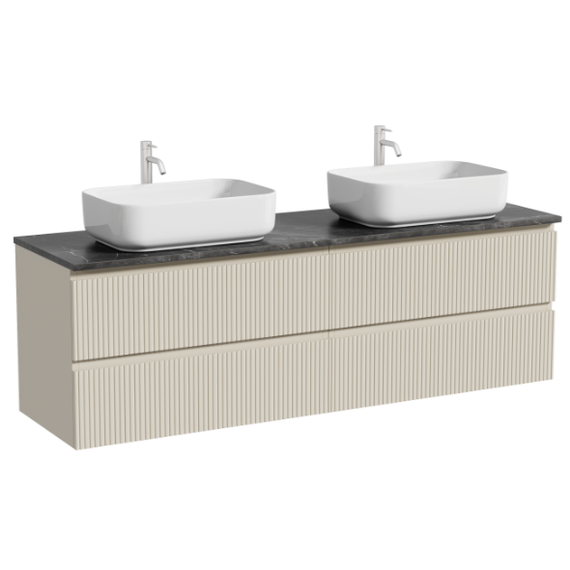 Тумба подвесная с раковиной Sancos Snob T 160 см SNT80CE, Beige Soft (раковины Element CN5043, столешница TT160A1X) - фото 