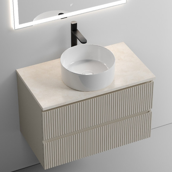 Тумба подвесная с раковиной Sancos Snob T 80 см SNT80CE, Beige Soft (раковина Element CN6032, столешница TT80A2X) - фото 5