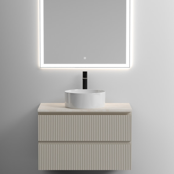 Тумба подвесная с раковиной Sancos Snob T 80 см SNT80CE, Beige Soft (раковина Element CN6032, столешница TT80A2X) - фото 6