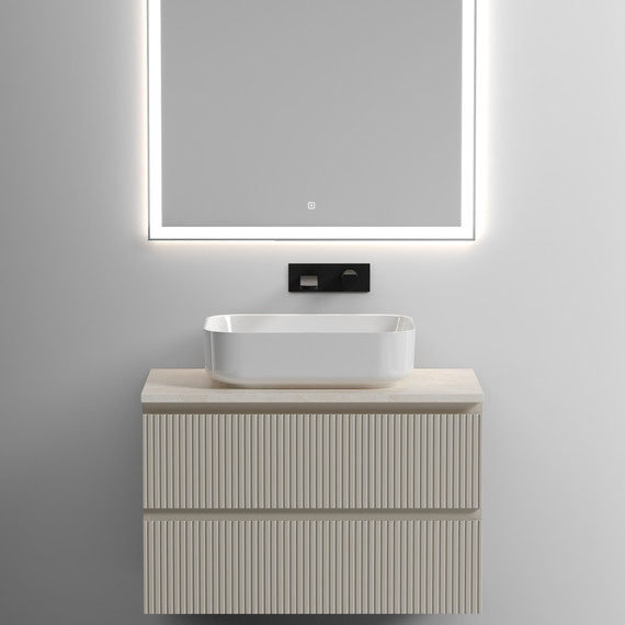 Тумба подвесная с раковиной Sancos Snob T 80 см SNT80CE, Beige Soft (раковина Element CN6011, столешница TT80A2) - фото 5