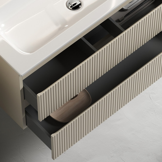 Тумба подвесная с раковиной Sancos Snob T 80 см SNT80CE, Beige Soft (раковина Grace CN7012) - фото 4