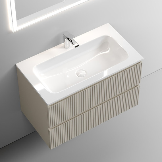 Тумба подвесная с раковиной Sancos Snob T 80 см SNT80CE, Beige Soft (раковина Grace CN7012) - фото 5